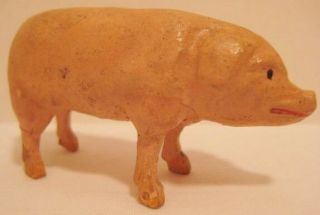Old 1920s Miniature German Cpmposition Pig For Christmas Village Or Farm