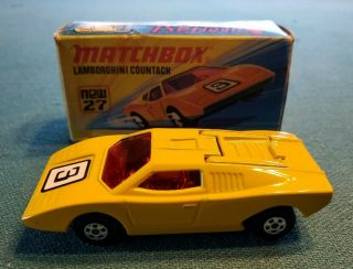 Vintage 1973 Matchbox Lesney Superfast Lamborghini Countach No.  27