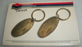 Vintage Chevrolet Brass Return Postage Key Chains Chevy Fobs 2307219 Nos