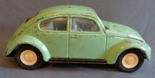 Vintage 60s 70s Volkswagen Vw Bug Pale Green Metal Tonka Toy Car 52680