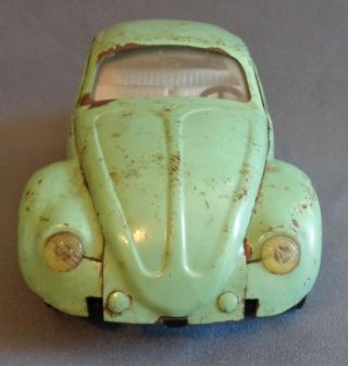Vintage 60s 70s Volkswagen VW Bug Pale Green Metal Tonka Toy Car 52680 3