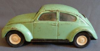 Vintage 60s 70s Volkswagen VW Bug Pale Green Metal Tonka Toy Car 52680 4