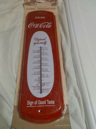 Vintage Drink Coca Cola Sign Of Good Taste Thermometer 5