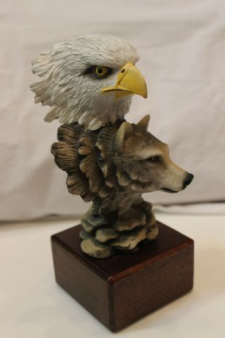 7 Inch Eagle/wolf Head Statue (resin)