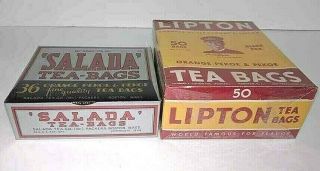 Vintage Lipton and Salada Orange Pekoe Tea Boxes Tea Bags Advertising 5