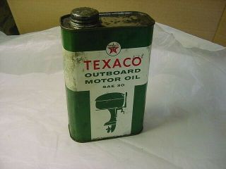 Vintage Texaco Outboard Motor Oil Can 1 Quart Can