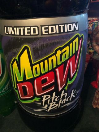 Mountain Dew Pitch Black inflatable bottle holds air MAN CAVE over 4’ tall 3