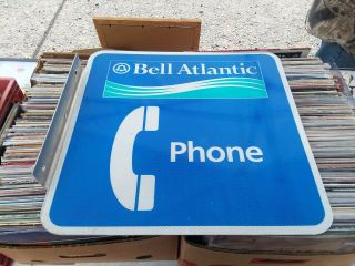 Vintage Bell Atlantic Double Sided Flanged Sign