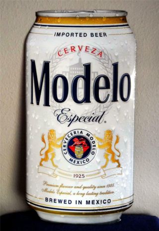 Modelo Especial Beer 9 1/4 " X 18 " Can Shaped Tin Sign.  Since 1925