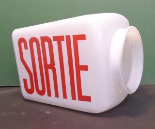 Vintage Sortie French Exit Sign Light Shade Milk Glass