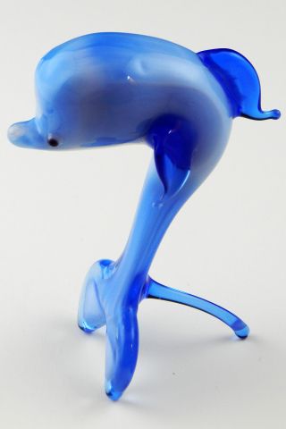 Art Blown Glass " Murano " Art Figurine Dolphin 6226