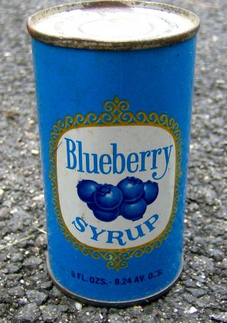 Rare Vintage 1960s Blueberry Syrup Tin Can Fairfield Farms Vermont Food