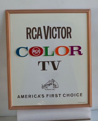 1960s Nos Rca Color Tv Sign With Dog 3d Vacuum Form Store Display