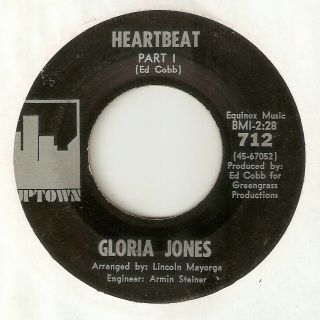 Gloria Jones Heartbeat Uptown West Coast Northern Soul Usa 45