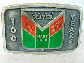 Rare Oliver Hart Parr 100 Years Belt Buckle Tractor Agriculture American Seeding