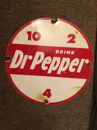 Porcelain Vintage Dr Pepper Sign General Store Gas Station