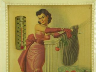 Vintage Salesman sample advertising thermometer with Glamourous Woman 3