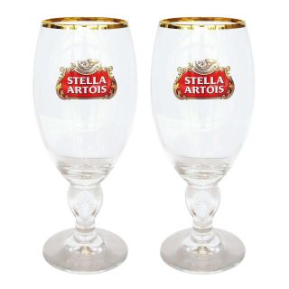 2 Stella Artois Chalice 40 Cl Beer Glasses Pub Bar Goblet Man Cave Belgium