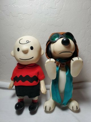 Vintage Peanuts Pocket Dolls Charlie Brown,  Snoopy 1966 United Feature Syndicate