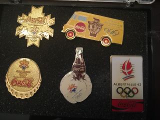Coca Cola Mixed Pins / Set Of 5 Rare Pins