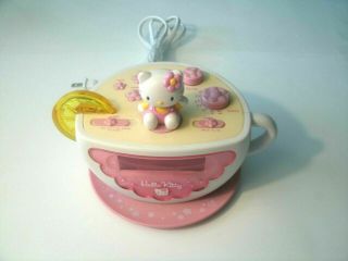 Hello Kitty Tea Cup Digital Alarm Clock Am/fm Radio Night Light Pink Teacup,