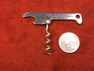 Old Vtg " Nifty " Corkscrew & Bottle Cap Opener,  Made By Vaughan,  Chicago Vgc