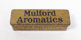 Early 1900s Mulford Aromatics Tin H.  K.  M Co.  Chemist General Store Digestions Aid