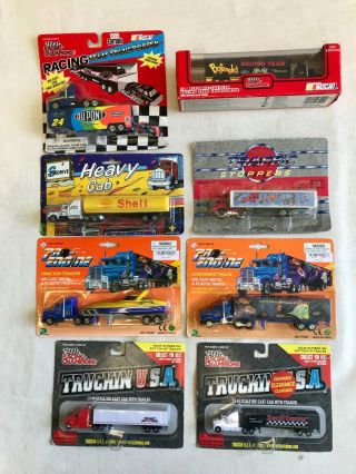 8 Transport Haulers Convoy Pro Engine,  Racing Champions,  Traffic Stoppers Carded