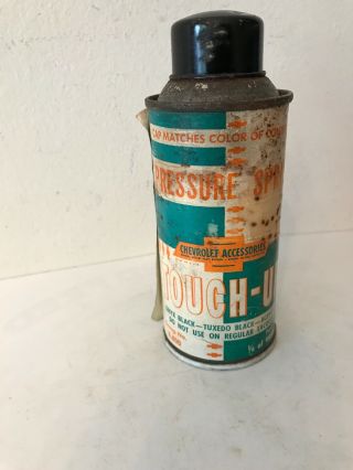 Vintage General Motors Chevorlet Spray Paint Can Tuxedo Black W/ Paper Label