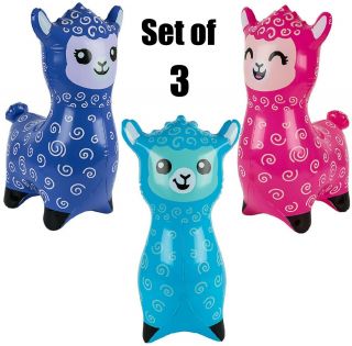 (set Of 3) 24 " Alpaca - Llama Inflatable - Inflate Blow Up Toy Party Decoration