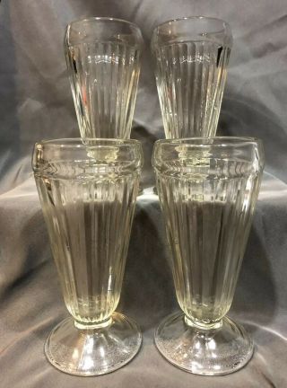 4 Vintage Soda Fountain Ice Cream Milk Shake/malt Glasses
