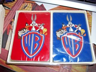 Nos Vintage Double Deck Looney Tunes Playing Cards 1993 Bugs Bunny Taz