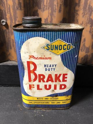 Vintage 16 Oz.  Sunoco Brake Fluid Can