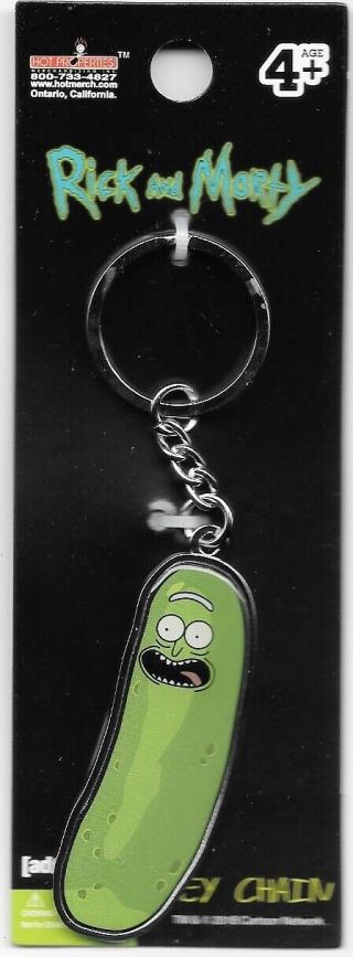 Rick & Morty Animated Tv Series Pickle Rick Colored Metal Key Ring Keychain