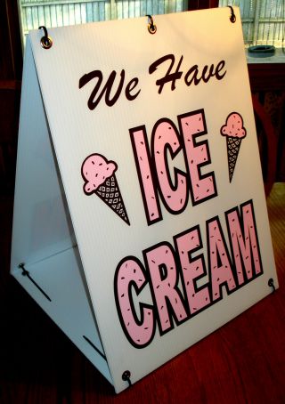 We Have Ice Cream 2 - Sided Sandwich Board Sign Kit Chocolate Cherry