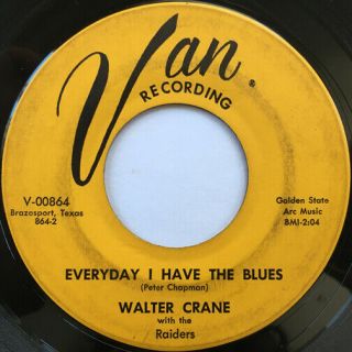 Walter Crane Everyday I Have The Blues Texas Rockin Blues 45 Hear