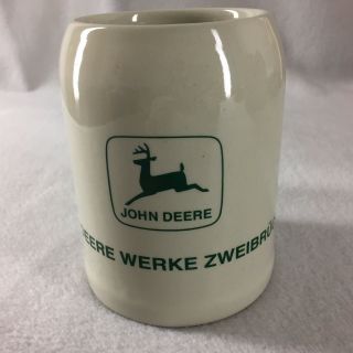 John Deere Werke Zweibrücken Germany Stein Mug Downward Jumping Deer Stoneware