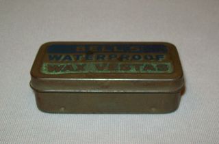 Old Antique Vtg 1800s Bells Waterproof Wax Vestas Small Tin Match Box 2