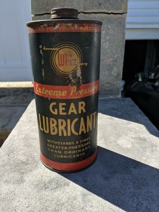 Whiz Gear Lubricant Early Whiz Gas & Oil Can Automobilia Rare Full Nos