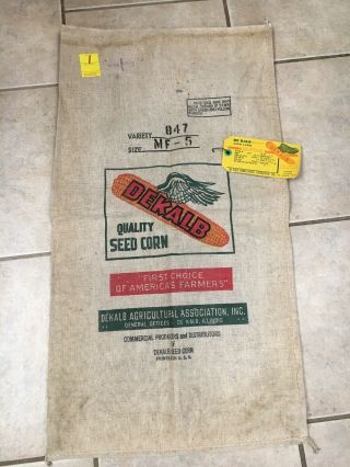 Vintage Dekalb Seed Corn Cloth Sack/bag