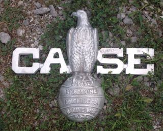 Cast J.  I.  Case Eagle Steam Engine Tractor 900 Sign Antique Gas Pump Gulf Shell