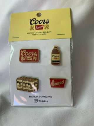 Coors Banquet Red Logo Lapel Pin 4 Button Brewery Brixton