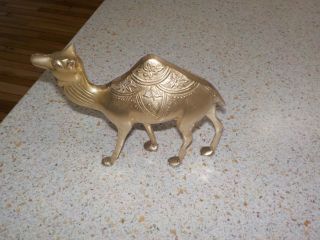 Brass Camel Figurine Made In India With Floral Motif Rug