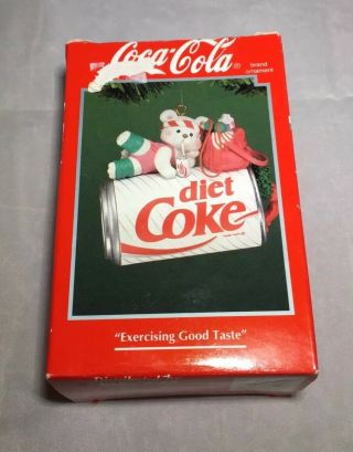 1994 Diet Coke " Exercising Good Taste " Christmas Ornament - Coca Cola Enesco