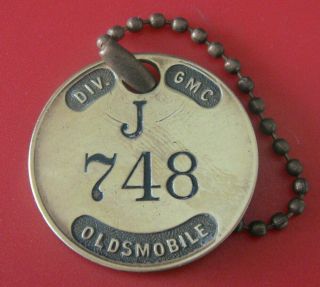 Rare Old Automotive Tool Check Brass Tag: Oldsmobile Car Division