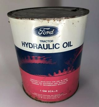 Vintage Ford Tractor Hydraulic Oil Can 1 Gallon Empty Ships In Usa