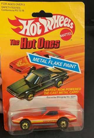 1980 Mattel Hot Wheels Hot Ones In Pkg.  Corvette Stingray No.  9241 S&h