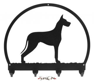 Swen Products Great Dane Dog Black Metal Key Chain Holder Hanger