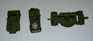 Vintage Dinky Toys Army Scout Car 673,  Jeep & Anti Aircraft Gun Vehicle