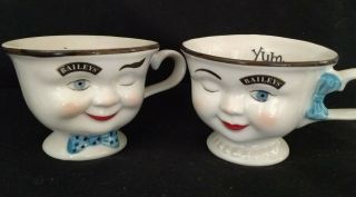 1996 Bailey ' s Irish Cream Set Winking Cups YUM with Coffee Creamer & Sugar Bowl 2